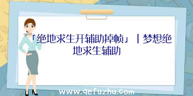 「绝地求生开辅助掉帧」|梦想绝地求生辅助